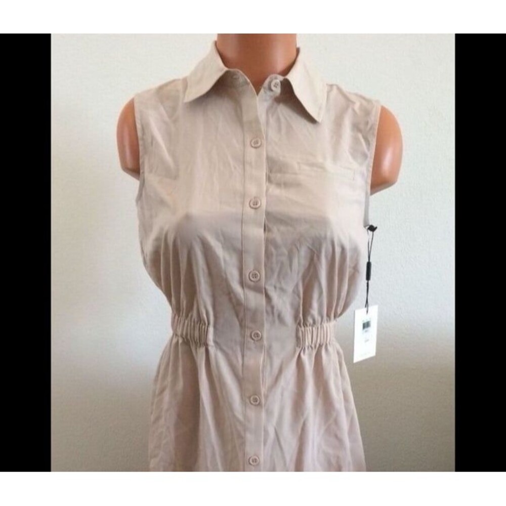 NWT Calvin Klein maxi button down collared dress … - image 3